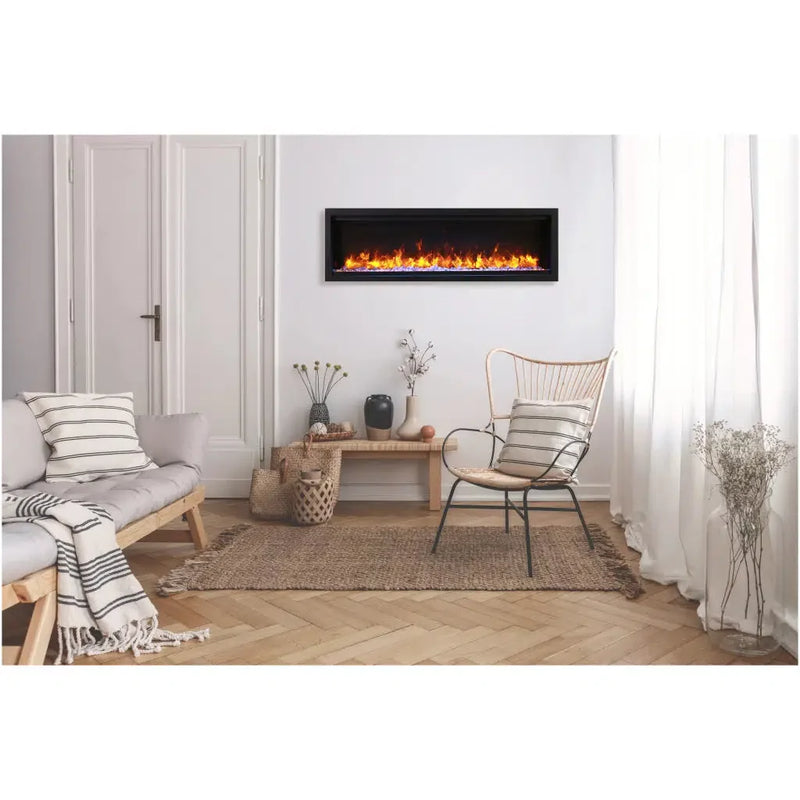 Amantii Symmetry Lumina 74" Built-in Smart Electric Fireplace with Silent Heater for Indoor/Outdoor Use