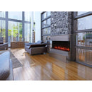 Amantii Tru-View XL Deep 40" Three-Sided Built-In Electric Fireplace with Driftwood Media