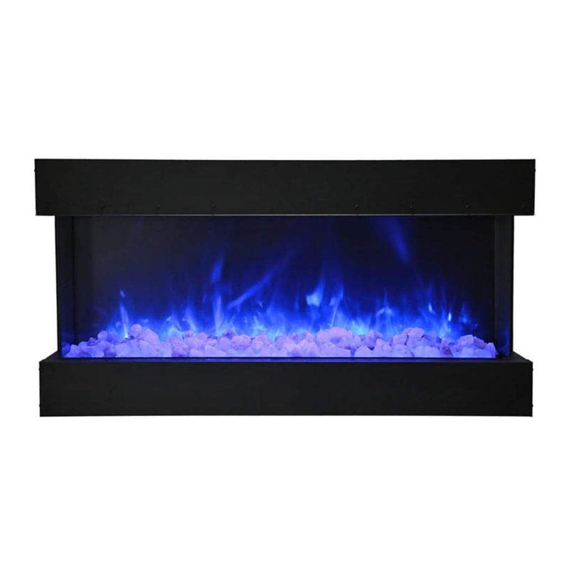 Amantii Tru-View XL Deep 40" Three-Sided Built-In Electric Fireplace with Driftwood Media
