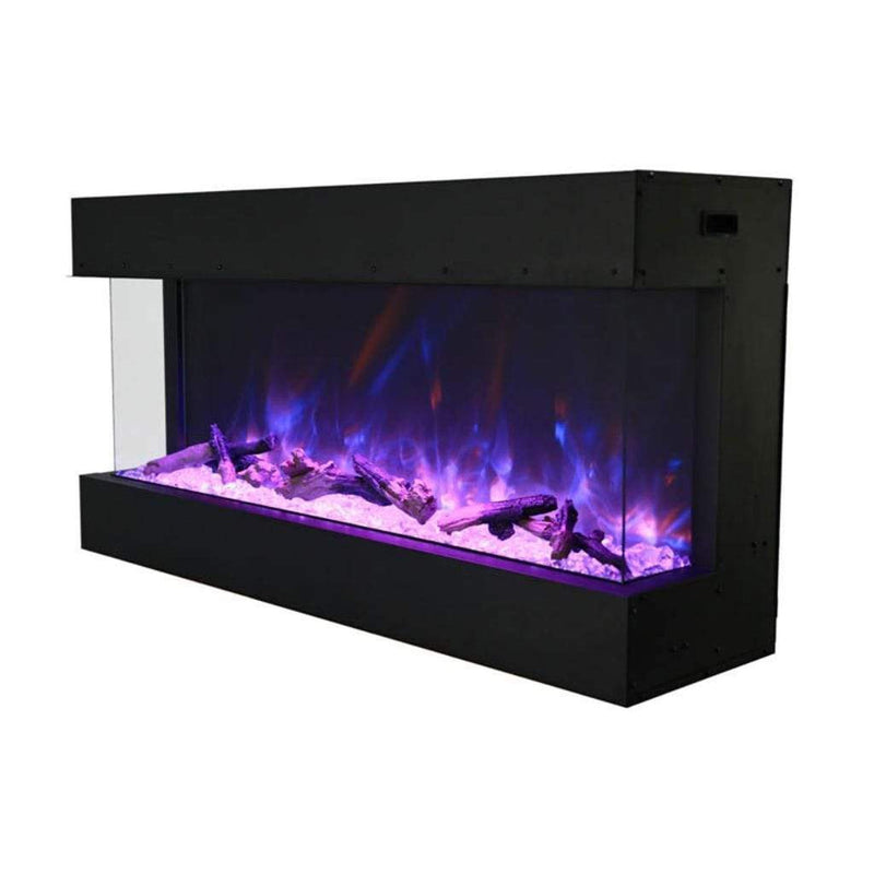 Amantii Tru-View XL Deep 40" Three-Sided Built-In Electric Fireplace with Driftwood Media