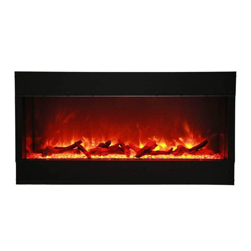 Amantii Tru-View XL Deep 40" Three-Sided Built-In Electric Fireplace with Driftwood Media