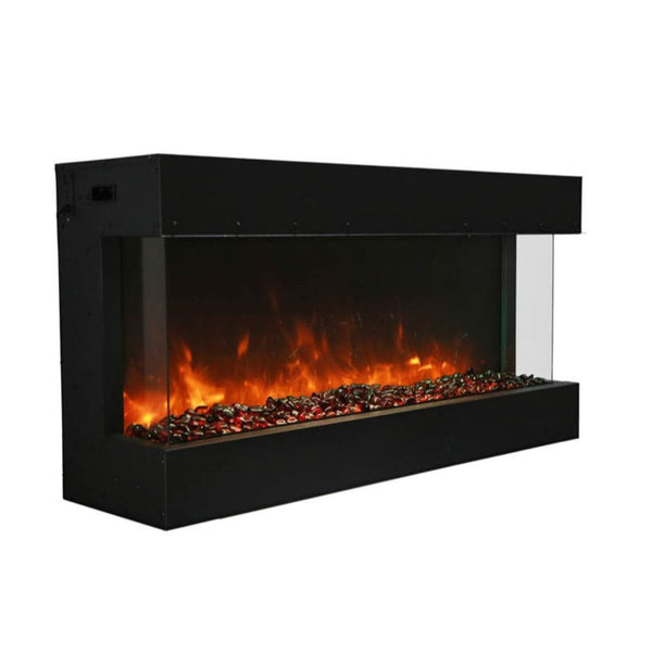 Amantii Tru-View XL Deep 40" Three-Sided Built-In Electric Fireplace with Driftwood Media