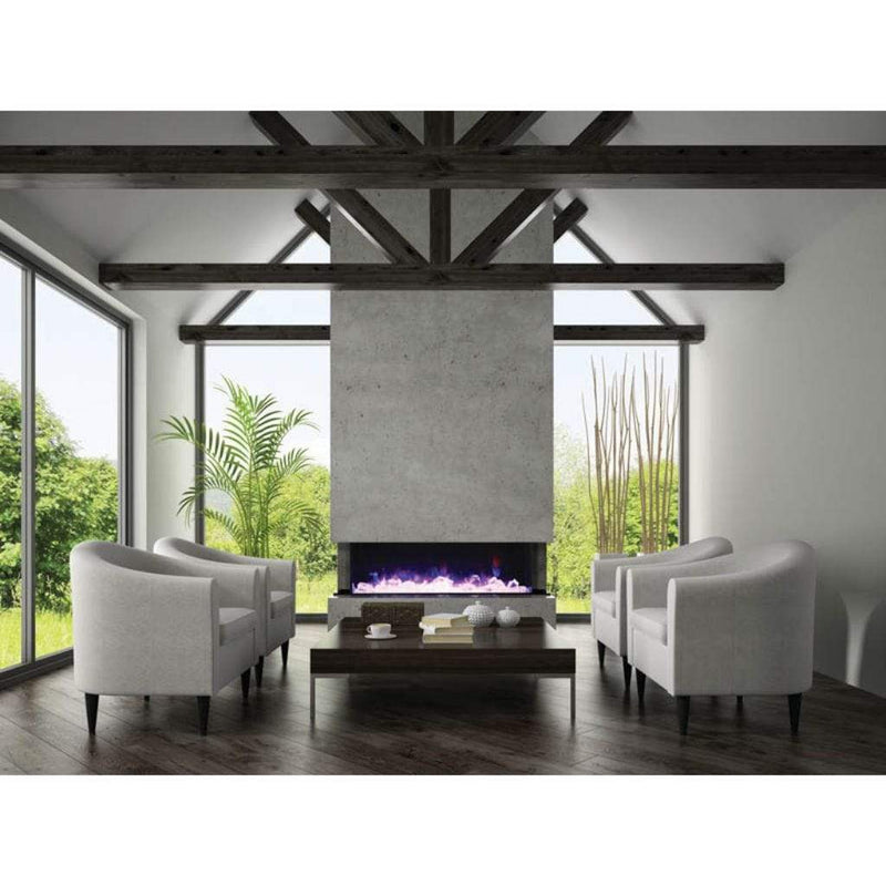 Amantii Tru-View XL Deep 50" Three-Sided Built-In Electric Fireplace for Indoor/Outdoor Use