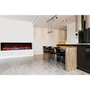 Amantii Tru-View XL Deep 72" Three-Sided Built-In Electric Fireplace with Multi-Color Flame and Ambient Canopy Lighting