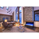 Amantii Tru-View XL Deep 72" Three-Sided Built-In Electric Fireplace with Multi-Color Flame and Ambient Canopy Lighting