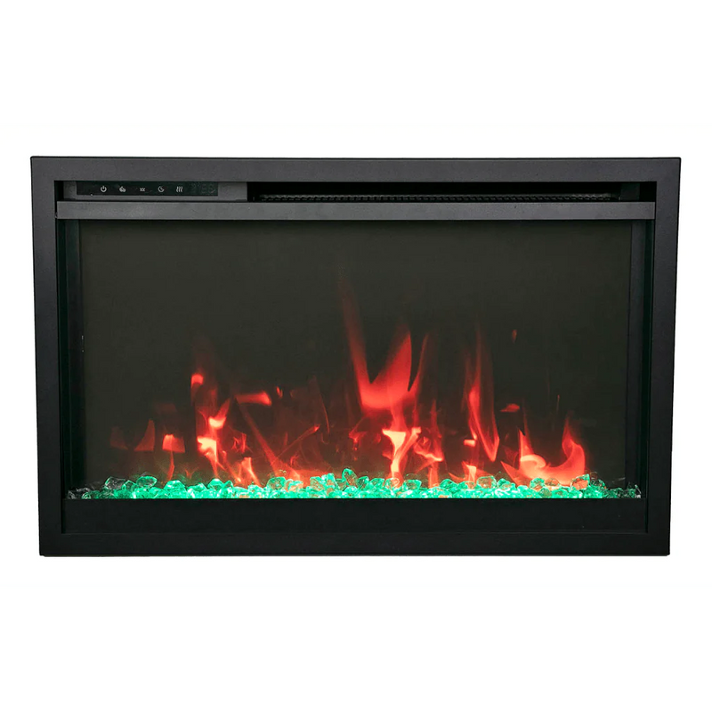 Amantii Remii 26" Classic Extra Slim Electric Fireplace with Stylish Black Steel Surround - Built-In Beauty for Your Home