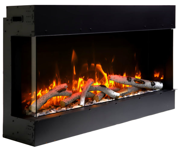 Amantii Remii 30" Classic Extra Slim In-Wall Electric Fireplace with Sleek Black Steel Surround