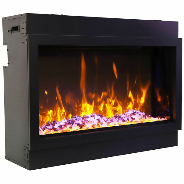 Amantii Remii 45" Extra Tall Built-in Electric Fireplace with Sleek Black Steel Surround