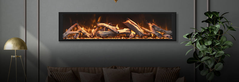 Amantii Remii 45" Extra Slim Wall-Mount Electric Fireplace with Sleek Black Steel Surround