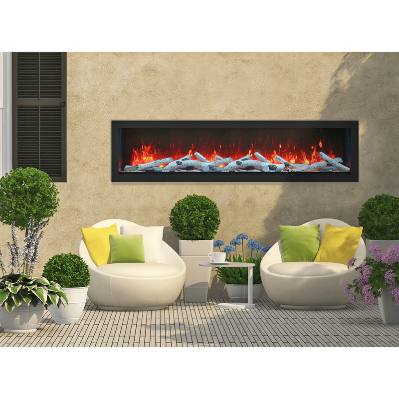 Amantii Remii 45" Extra Slim Built-in Electric Fireplace with Sleek Black Steel Surround