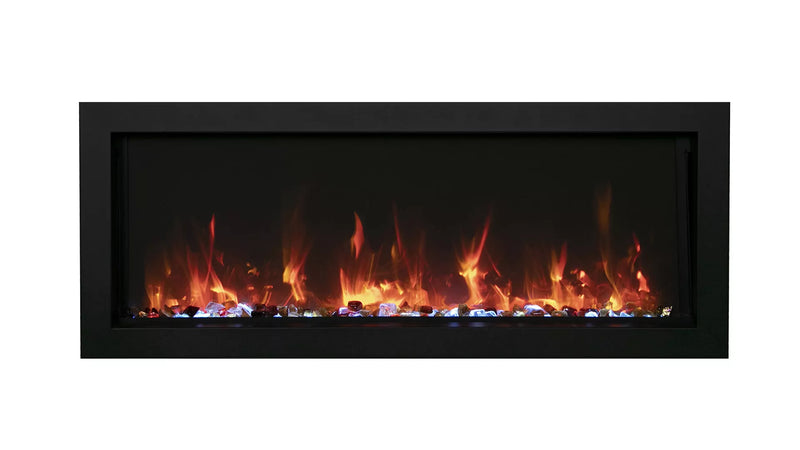 Amantii Remii 45" Extra Slim Wall-Mount Electric Fireplace with Sleek Black Steel Surround