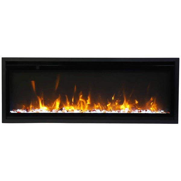 Amantii Remii 55" Extra Slim Wall-Mount Electric Fireplace with Sleek Black Steel Surround