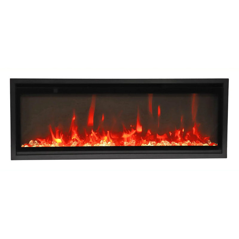 Amantii Remii 55" Extra Tall Built-in Electric Fireplace with Sleek Black Steel Surround