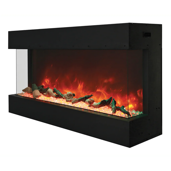Amantii Remii 65" Deep Built-in Electric Fireplace with Sleek Black Steel Surround