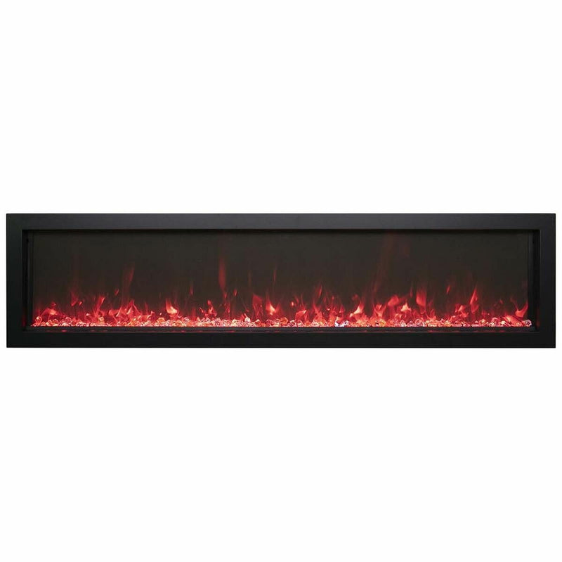 Amantii Remii 65" Extra Slim Built-in Electric Fireplace with Sleek Black Steel Surround