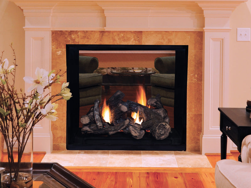 Astria Montebello - 40 inch Direct-Vent Gas Fireplace | Electronic Ignition, Top Vent, See Through, Louverless