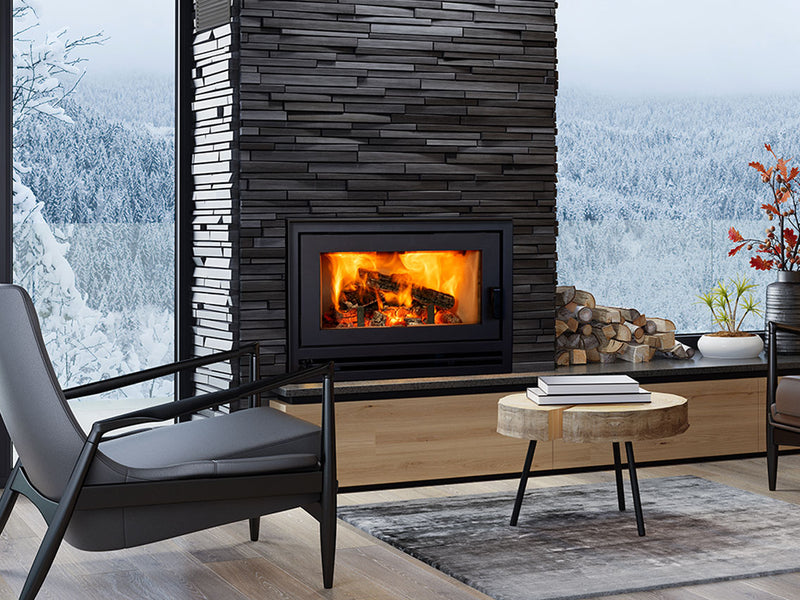 Astria Bainbridge - BIS  EPA Certified Wood-Burning Fireplace, Front Open, Circulating, Bainbridge EPA Wood Fp, White Smooth