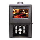 Breckwell SW1.2 23" Freestanding Black Small Wood Stove with Pedestal and Blower