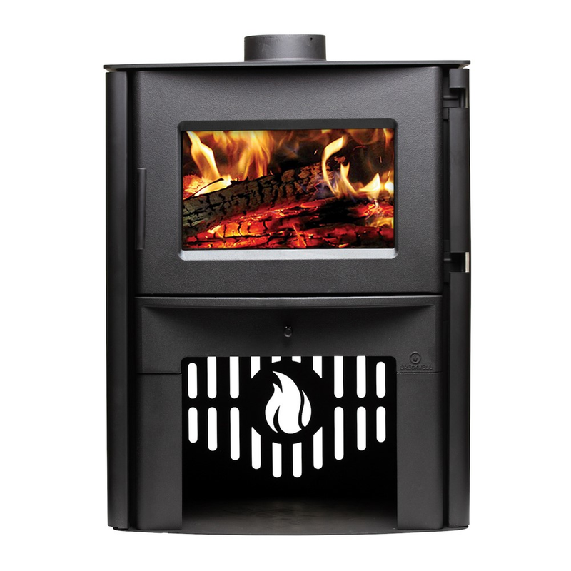 Breckwell SW2.0 27" Freestanding Black Medium Wood Stove with Pedestal and Blower