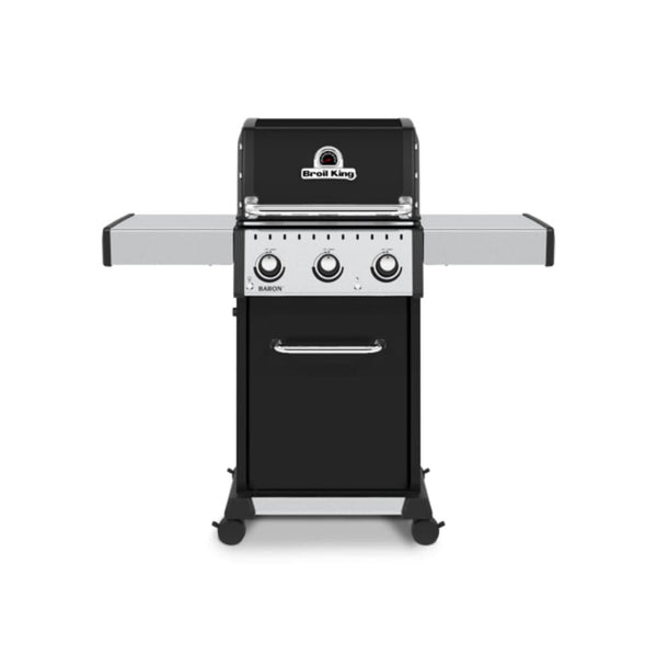 Broil King Baron 320 Pro 50" 3-Burner Gas Grill with Drop-Down Side Shelves and Panel Lighting