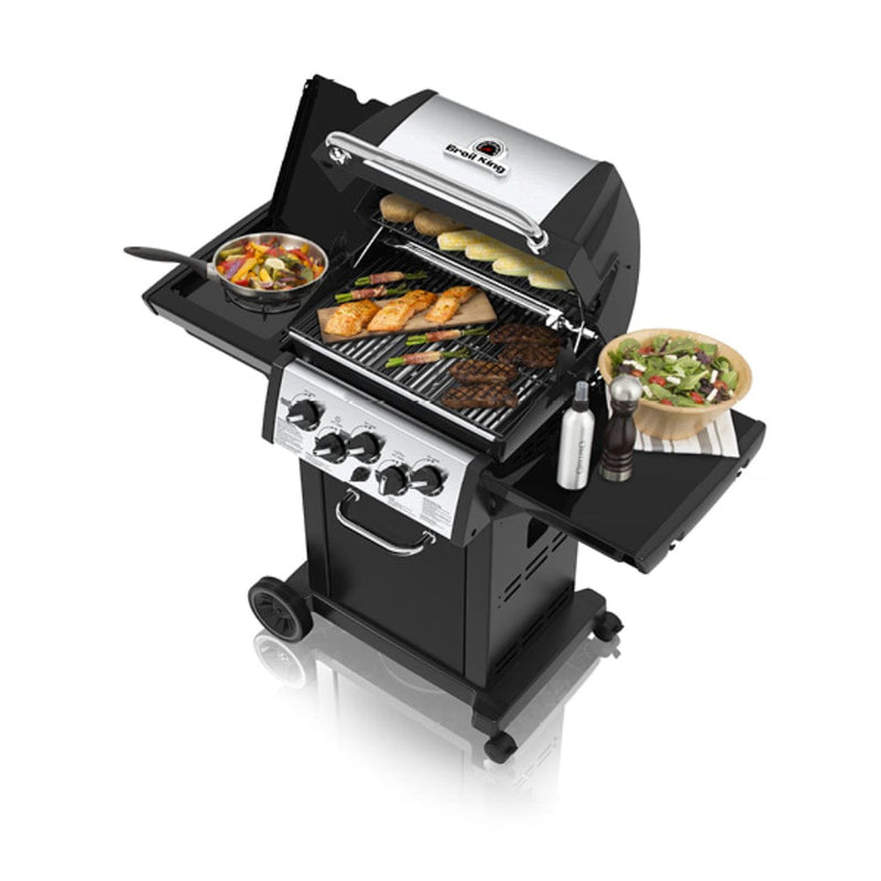 Broil King Monarch 390 51" 3-Burner Gas Grill in Black with Rotisserie & Side Burner
