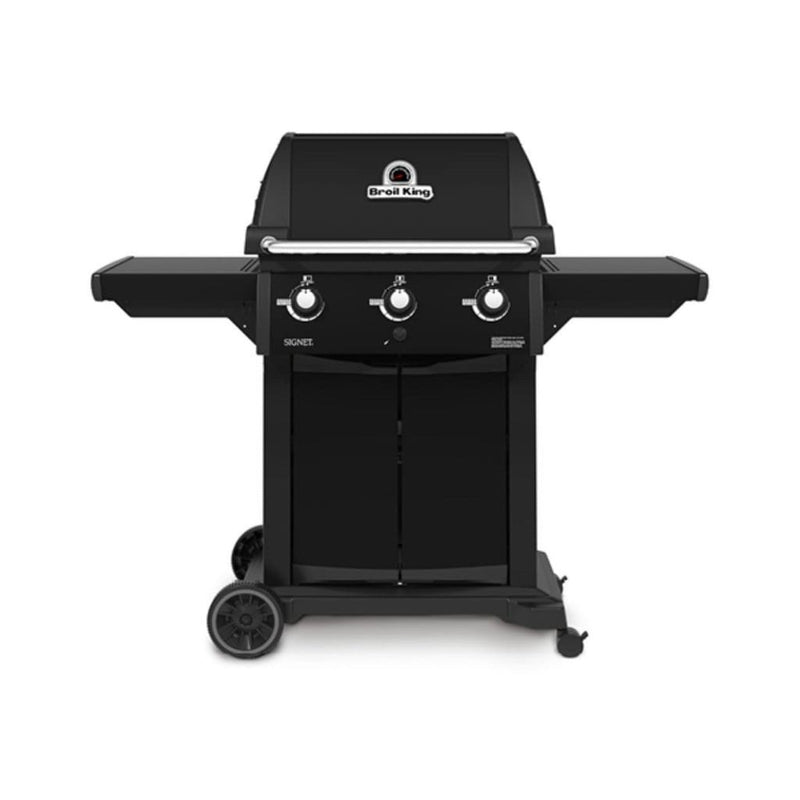 Broil King Signet 320B 56" 3-Burner Black Gas Grill with Cast Iron Cooking Grids
