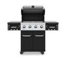 Broil King Regal 420 Pro 56" 4-Burner Black Gas Grill with Side Shelves and Control Knob Lights