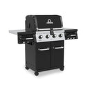 Broil King Regal 420 Pro 56" 4-Burner Black Gas Grill with Side Shelves and Control Knob Lights
