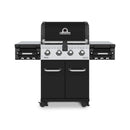 Broil King Regal 420 Pro 56" 4-Burner Black Gas Grill with Side Shelves and Control Knob Lights