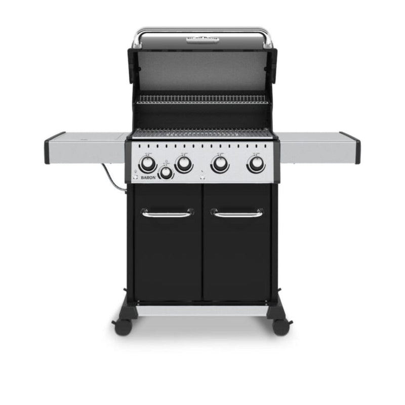 Broil King 57" Baron 440 Pro 4-Burner Black Gas Grill with Side Burner & Panel Lighting