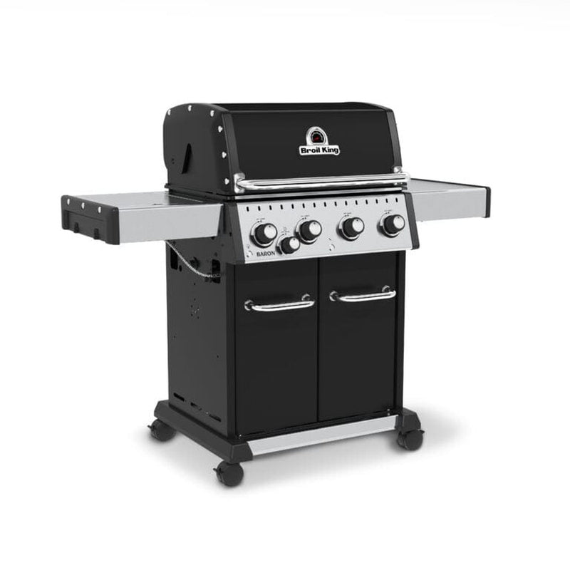 Broil King 57" Baron 440 Pro 4-Burner Black Gas Grill with Side Burner & Panel Lighting