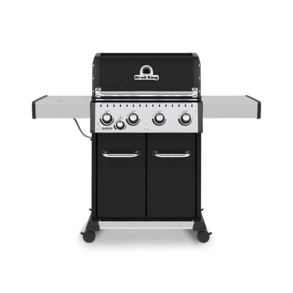 Broil King 57" Baron 440 Pro 4-Burner Black Gas Grill with Side Burner & Panel Lighting