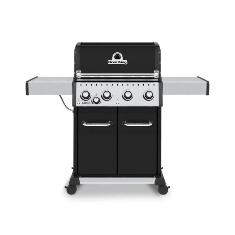 Broil King 57" Baron 440 Pro 4-Burner Black Gas Grill with Side Burner & Panel Lighting