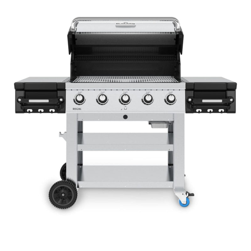 Broil King Regal S 510 62" 5-Burner Commercial Gas Grill with Cast Aluminum Side Shelf Bins