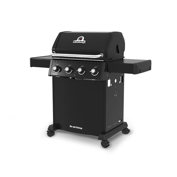 Broil King Crown 410 46" 4-Burner Black Gas Grill with Porcelain-Enameled Hood