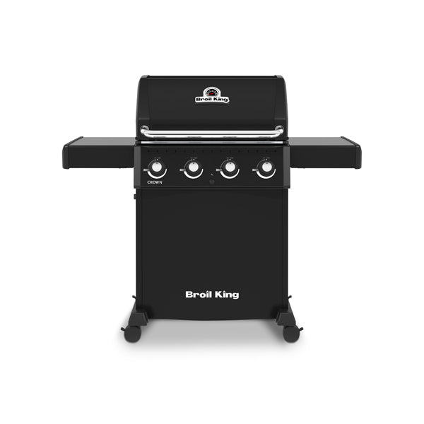 Broil King Crown 410 46" 4-Burner Black Gas Grill with Porcelain-Enameled Hood