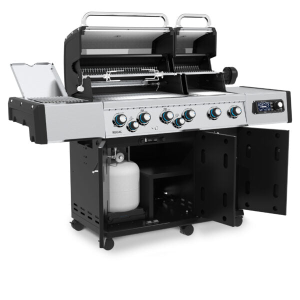 Broil King Regal Q 690 Pro IR 70" Black Natural Gas Grill with iQue, Dual Cook Boxes & Rotisserie