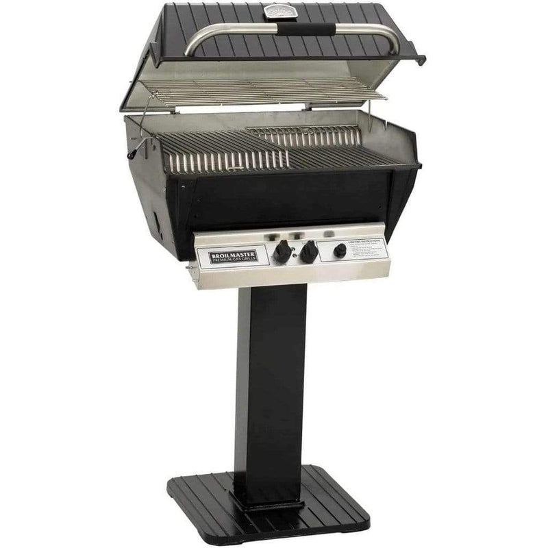 Broilmaster P3X Premium Natural Gas Grill with 26" Black Painted Steel Patio Post and Bowtie Burner