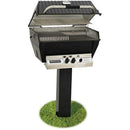 Broilmaster P3X Premium Natural Gas Grill with 48" Black Painted Steel In-Ground Post and Bowtie Burner