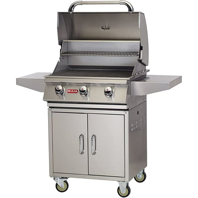 Bull Steer Premium 24" 3-Burner Freestanding Gas Grill Cart with Welded Stainless Burners