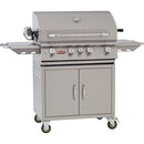 Bull Angus 30" 4-Burner Freestanding Gas Grill Cart with Infrared Rotisserie and Lighting System