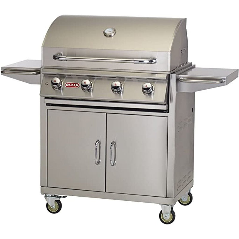 Bull Lonestar Select 30" 4-Burner Freestanding Gas Grill Cart with Welded Stainless Steel Burners