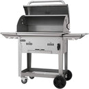 Bull Bison 30" Stainless Steel Charcoal Grill Cart with Adjustable Charcoal Bed