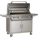 Bull Brahma 38" 5-Burner Freestanding Gas Grill Cart with Infrared Rotisserie and Interior Lighting