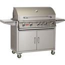 Bull Brahma 38" 5-Burner Freestanding Gas Grill Cart with Infrared Rotisserie and Interior Lighting