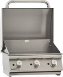 Bull 24" Built-In 3-Burner Commercial Gas Griddle with Chromium-Plated Surface & Easy-Lift Lid