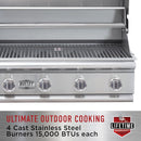 Bull Angus 30" Built-In 4-Burner Gas Grill Twin Lighting System with Infrared Backburner and Rotisserie