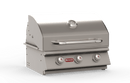 Bull Steer 25" Built-In 3-Burner Gas Grill with Dual Lined Hood & Heavy-Duty Thermometer