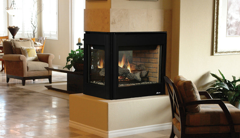 DRT35PF Traditional Direct Vent Peninsula Gas Fireplace 35"