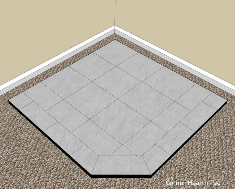 Diamond Hearths Peacock Slate Traditional Edge Type I Hearth Pad